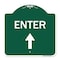 Signmission Designer Series Enter Enter W/ Up Arrow, Green & White Aluminum Sign, 18" x 18", GW-1818-24097 A-DES-GW-1818-24097 - alternate 1